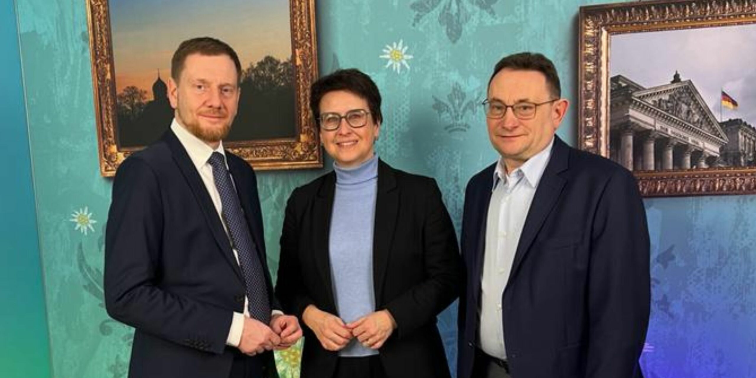 Sächsischer Ministerpräsident Michael Kretschmer, Susanne Hierl MdB, Ulrich Lange MdB